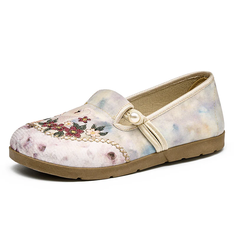 Damen Hausschläppchen mit floraler Stickerei und elegantem Riemen Heidi-Mode - Image 7