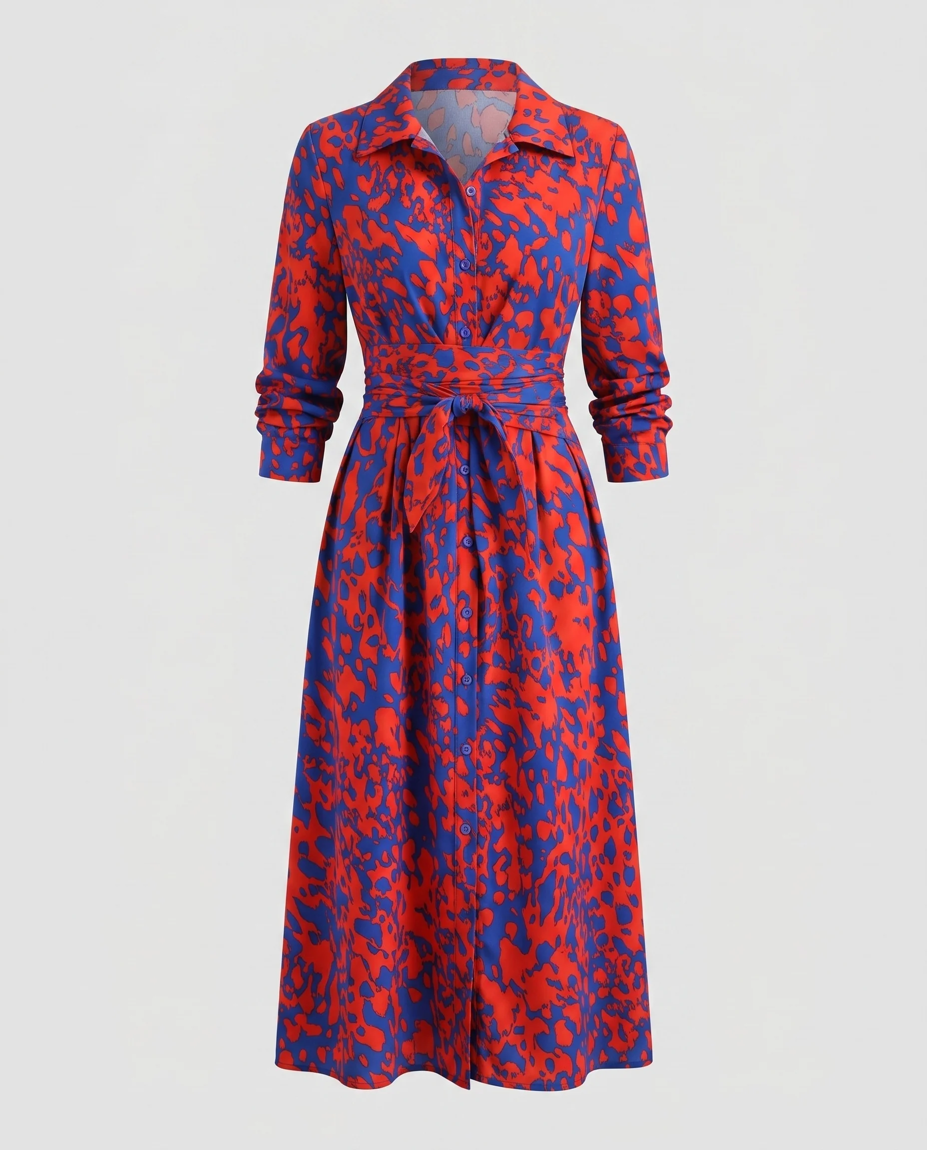 Damen Hemdblusenkleid mit raffinierter Taillierung und Schlitz R&B - Image 5