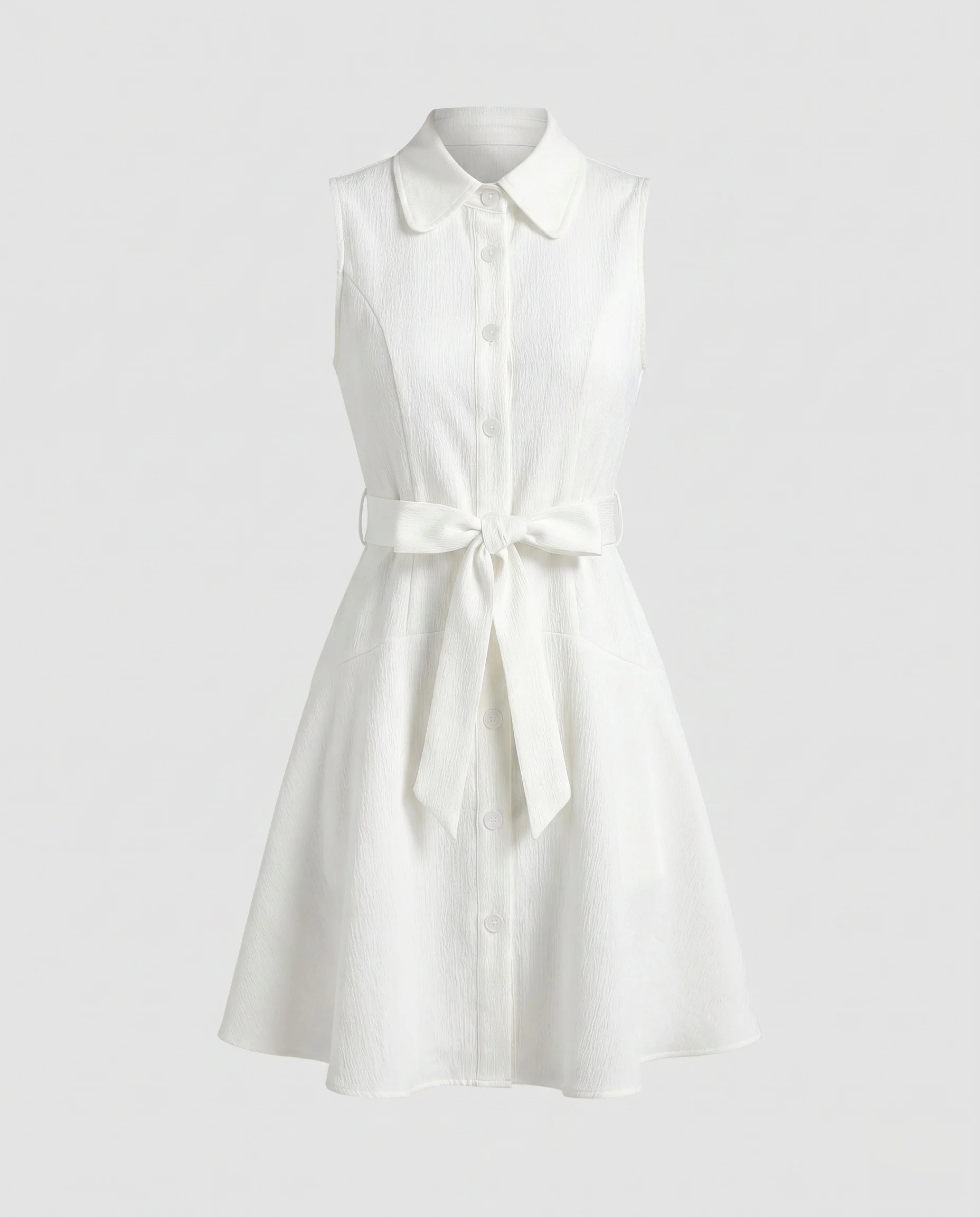 Damen Hemdblusenkleid mit Taillengürtel und fließendem Rock R&B - Image 5