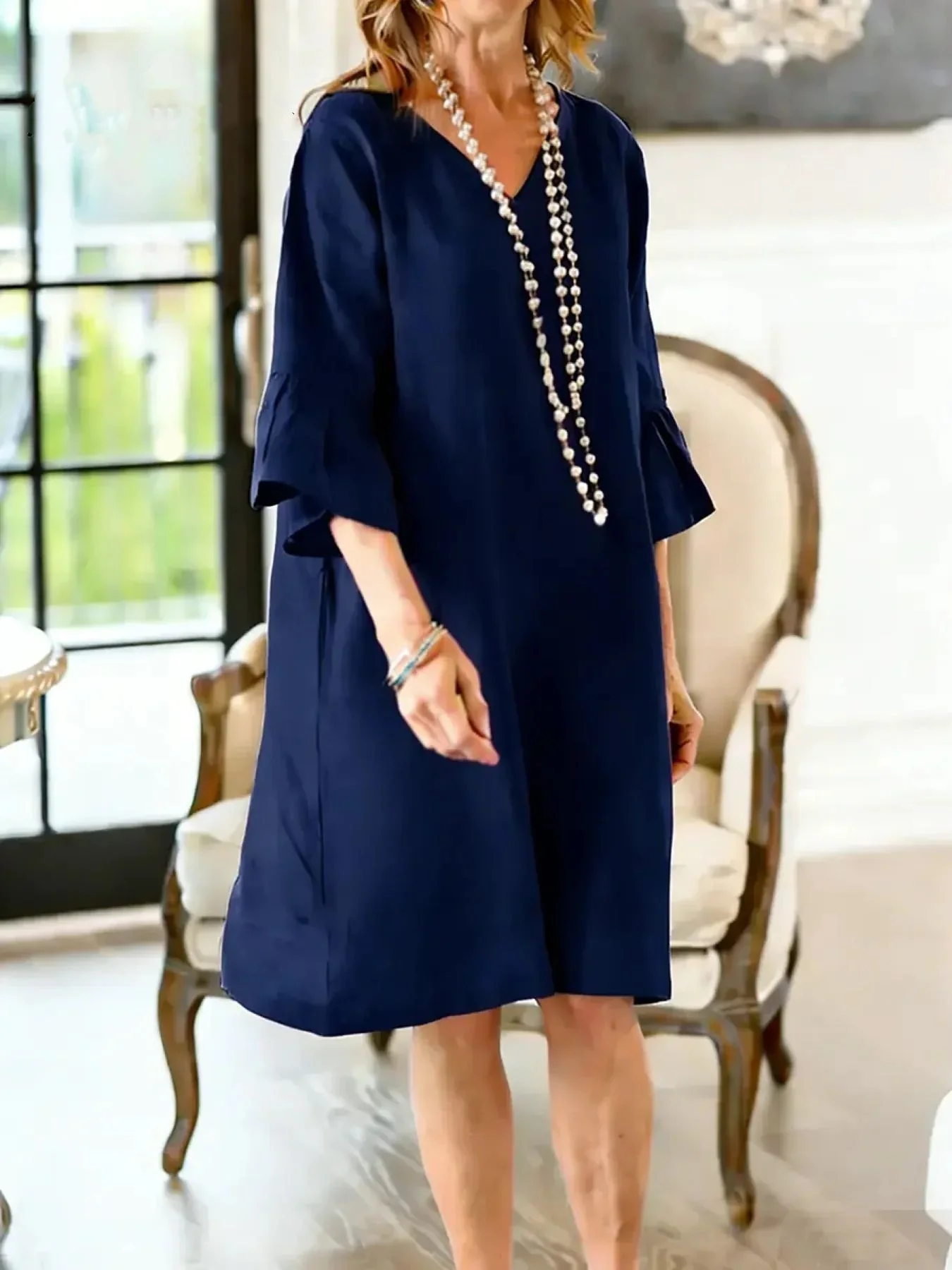 Damen Hüftlanges Freizeitkleid mit modernen Rüschendetails R&B - Image 12