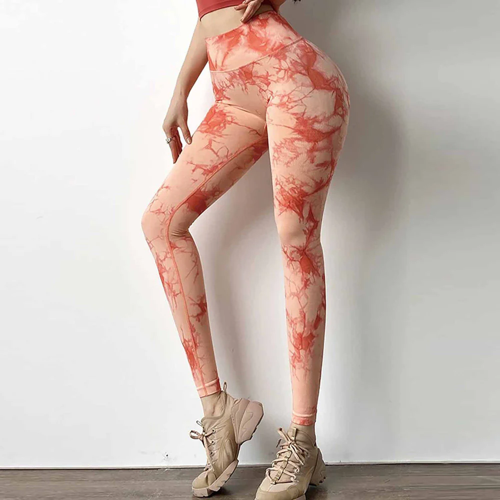 Damen High-Waist Leggings mit trendigem Batik-Muster und figurformendem Schnitt R&B - Image 2