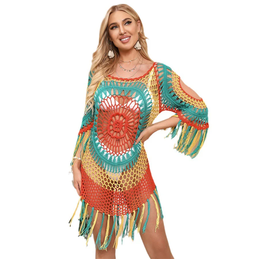 Damen Häkel-Strandkleid mit auffälligem Fransen-Design R&B - Image 5