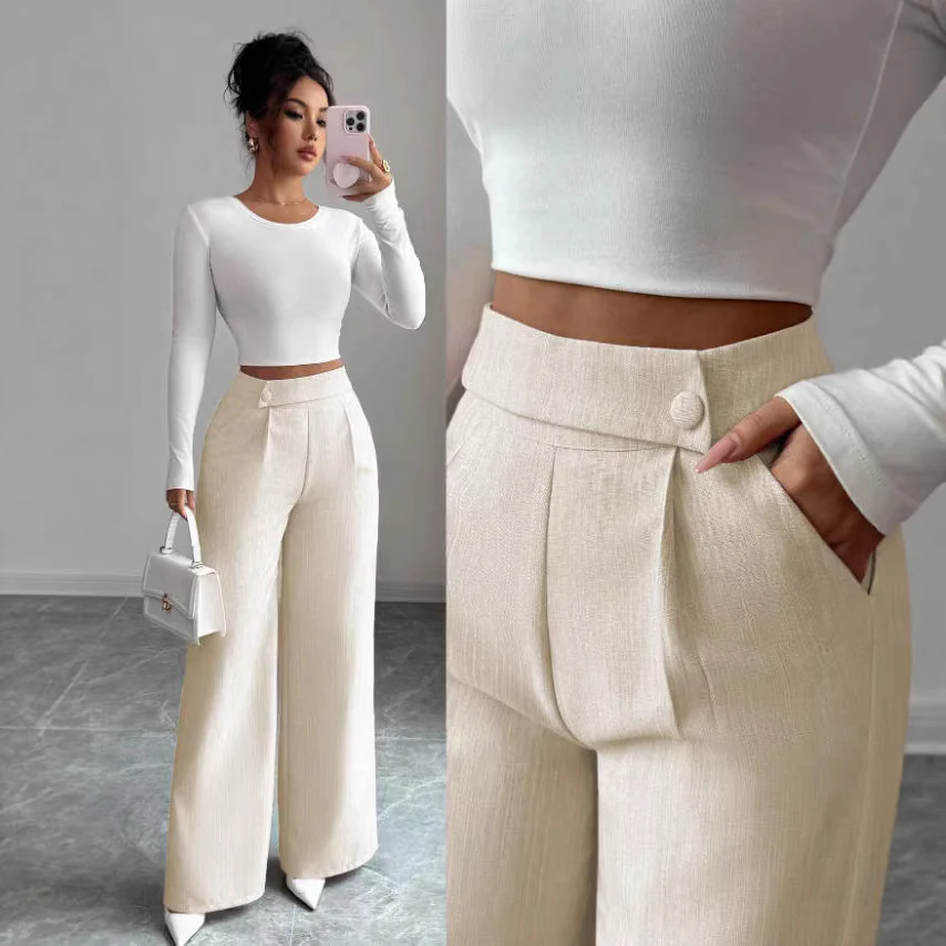 Damen Hoch taillierte, elegante und weiche Hose R&B - Image 2