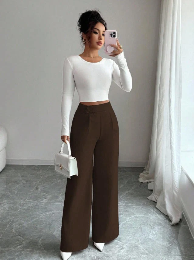 Damen Hoch taillierte, elegante und weiche Hose R&B - Image 8