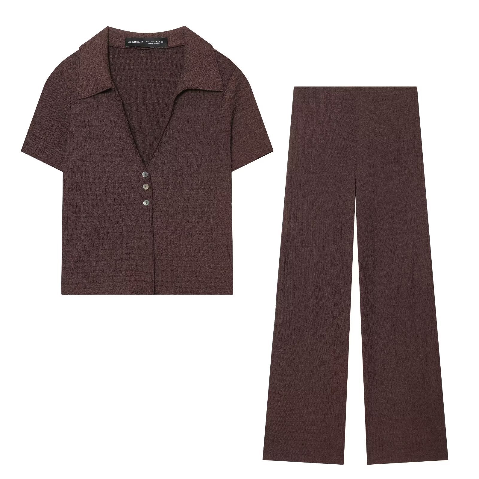Damen Hochbundhose mit weitem Schnitt und lässiger Textur R&B - Image 3