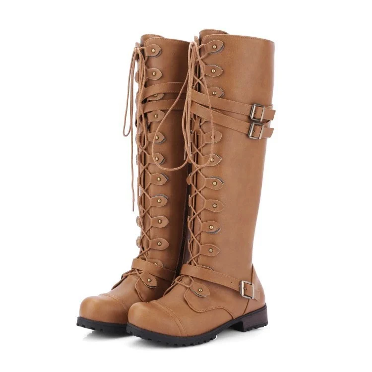 Damen Hochformat Stiefel mit dekorativer Schnürung und robustem Profil R&B