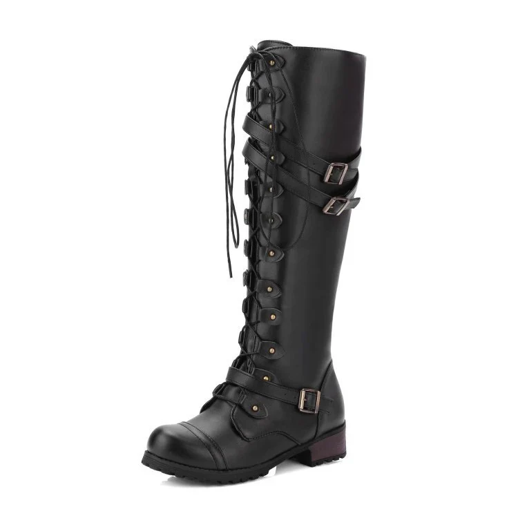 Damen Hochformat Stiefel mit dekorativer Schnürung und robustem Profil R&B - Image 8