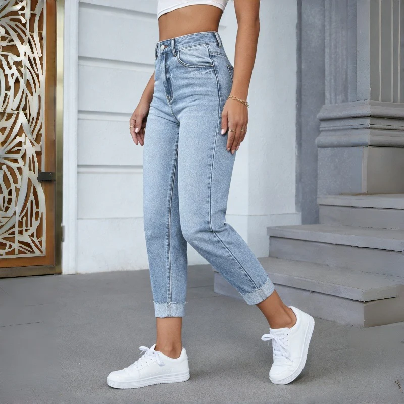Damen Hochgeschnittene Jeans mit ausgefranztem Saum R&B - Image 3
