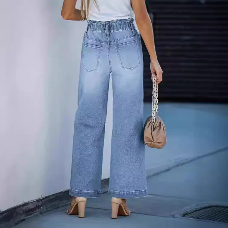 Damen Hochgeschnittene Jeans mit weitem Bein R&B - Image 2