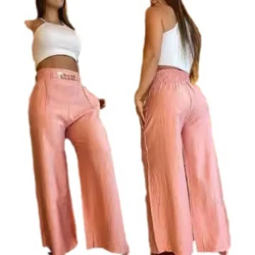Damen Hochtaillierte Palazzo-Hose mit elastischem Bund und weiten Beine R&B - Image 5