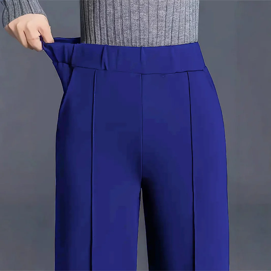 Damen Hochtaillierte Palazzo-Hose mit seitlichen Falten R&B - Image 6