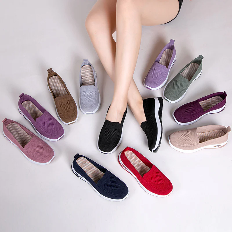 Damen Hochwertige Slip-On Freizeitschuhe mit atmungsaktiver Strickoberfläche R&B - Image 2