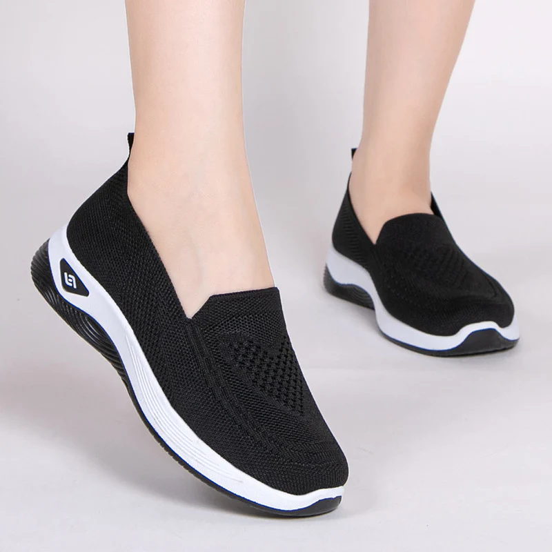 Damen Hochwertige Slip-On Freizeitschuhe mit atmungsaktiver Strickoberfläche R&B - Image 4