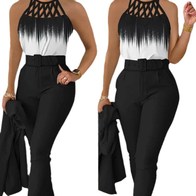 Damen Hochwertiger Jumpsuit mit modernem Netzeinsatz R&B - Image 4