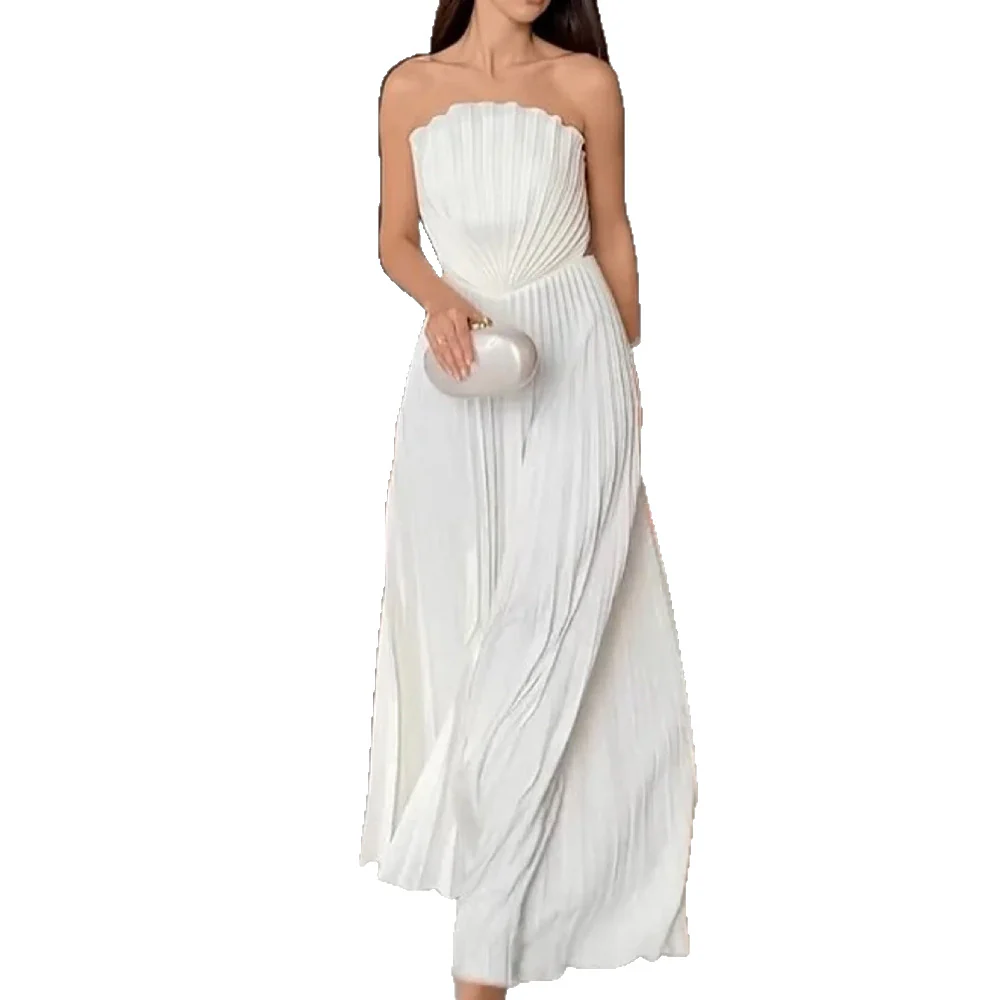 Damen Hochzeitskleid mit Rüschen und Plisseefalten R&B - Image 5