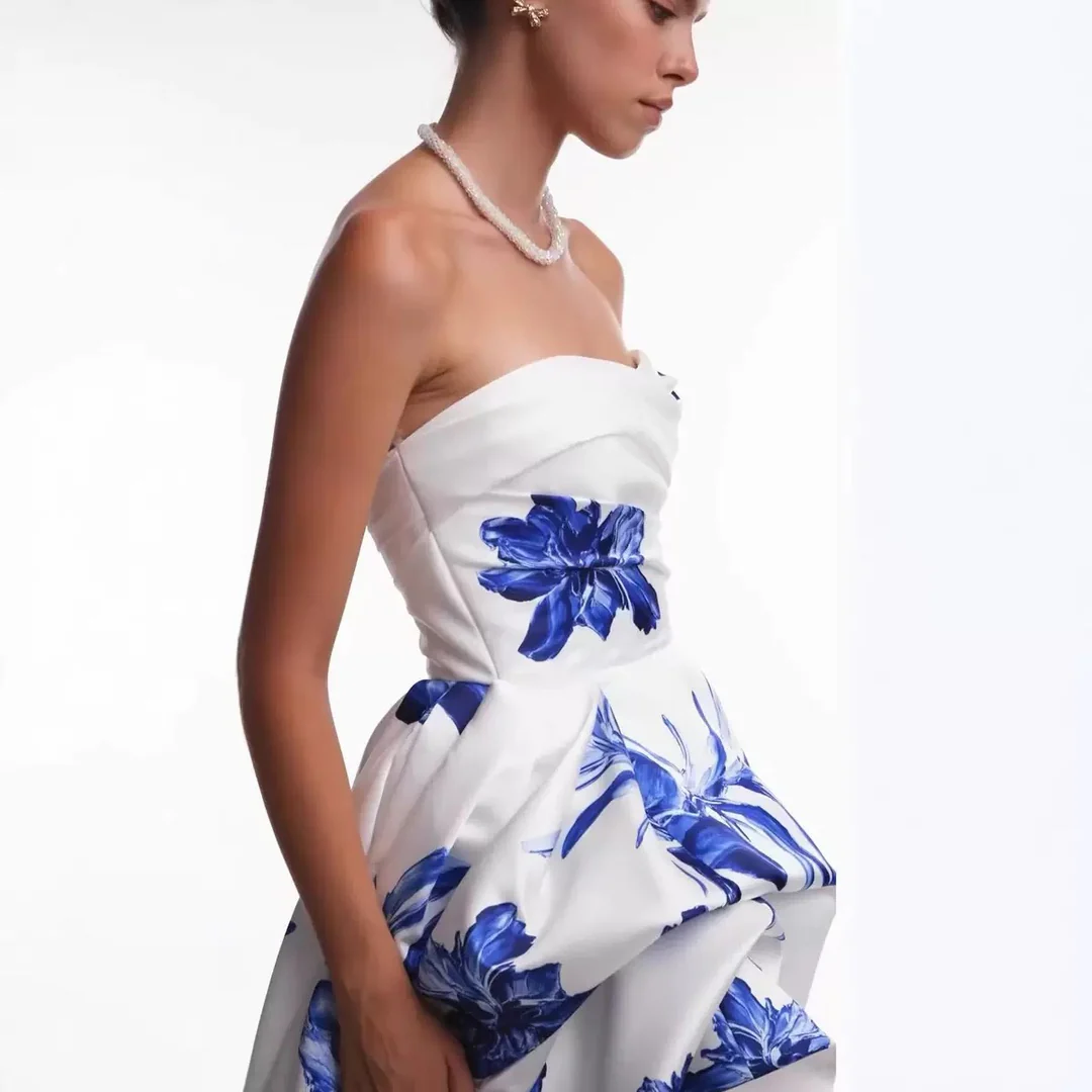 Damen Hochzeitskleid mit strapless Design und floralen Applikationen R&B - Image 4