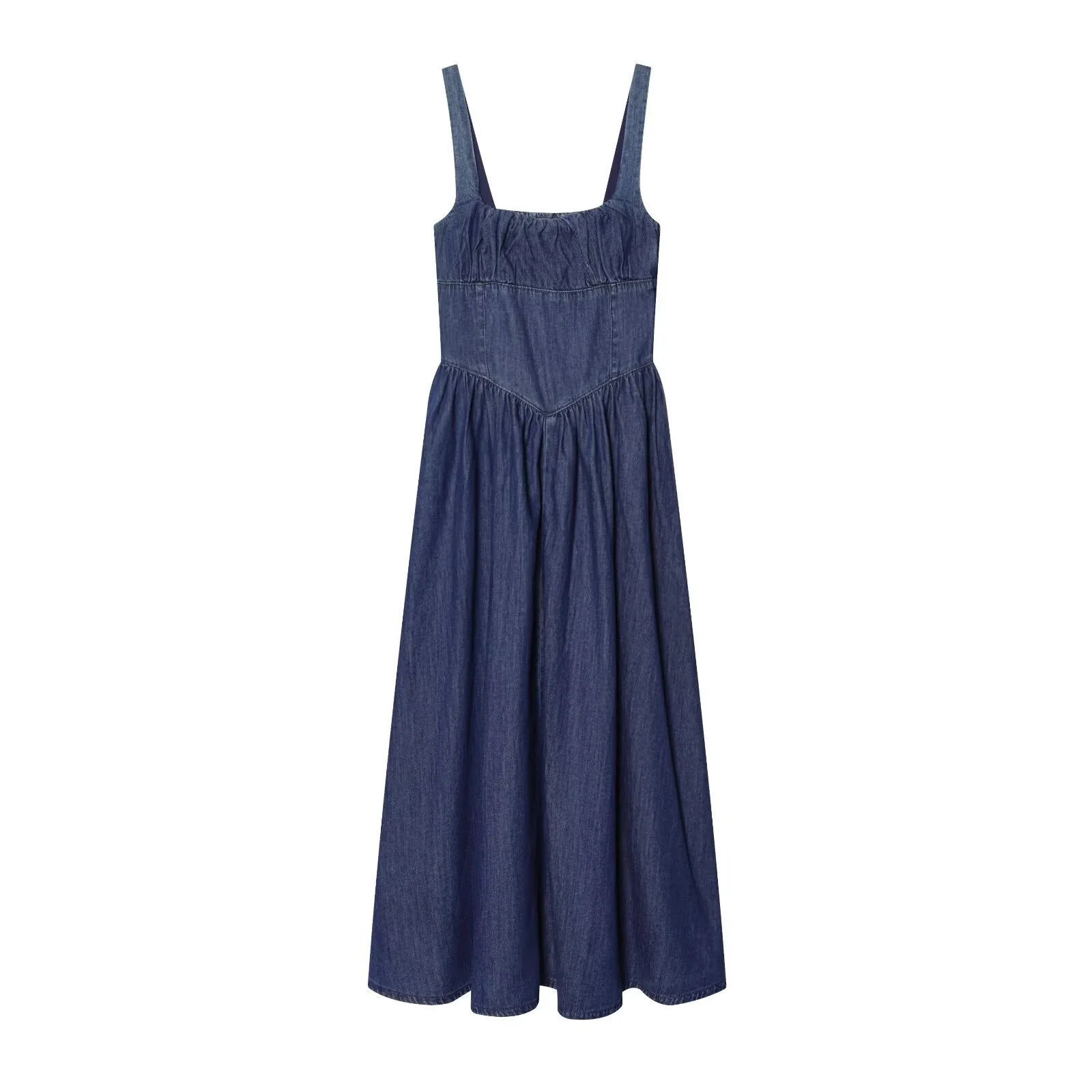 Damen Jeans Maxikleid mit romantischem Schnitt und Rüschendetails R&B - Image 6