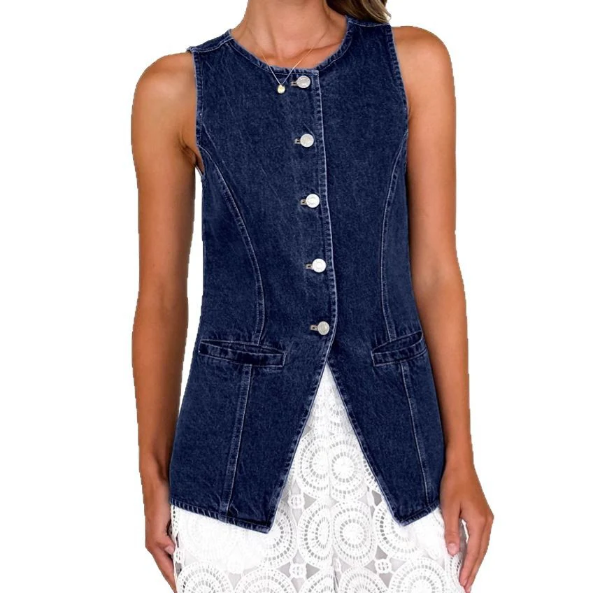 Damen Jeans-Weste im modernen Schnitt und praktischen Taschen R&B - Image 5