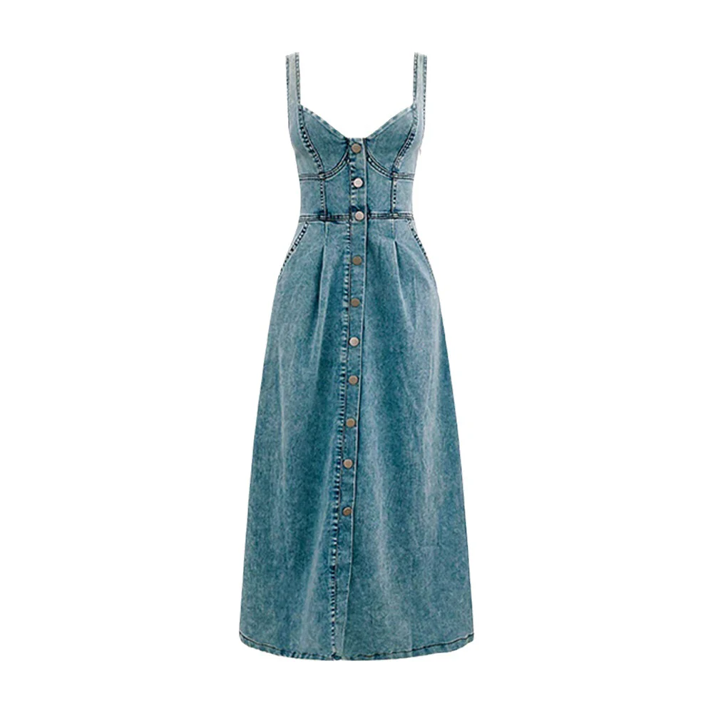 Damen Jeanskleid mit Knopfleiste und lässigem Schnitt R&B - Image 5