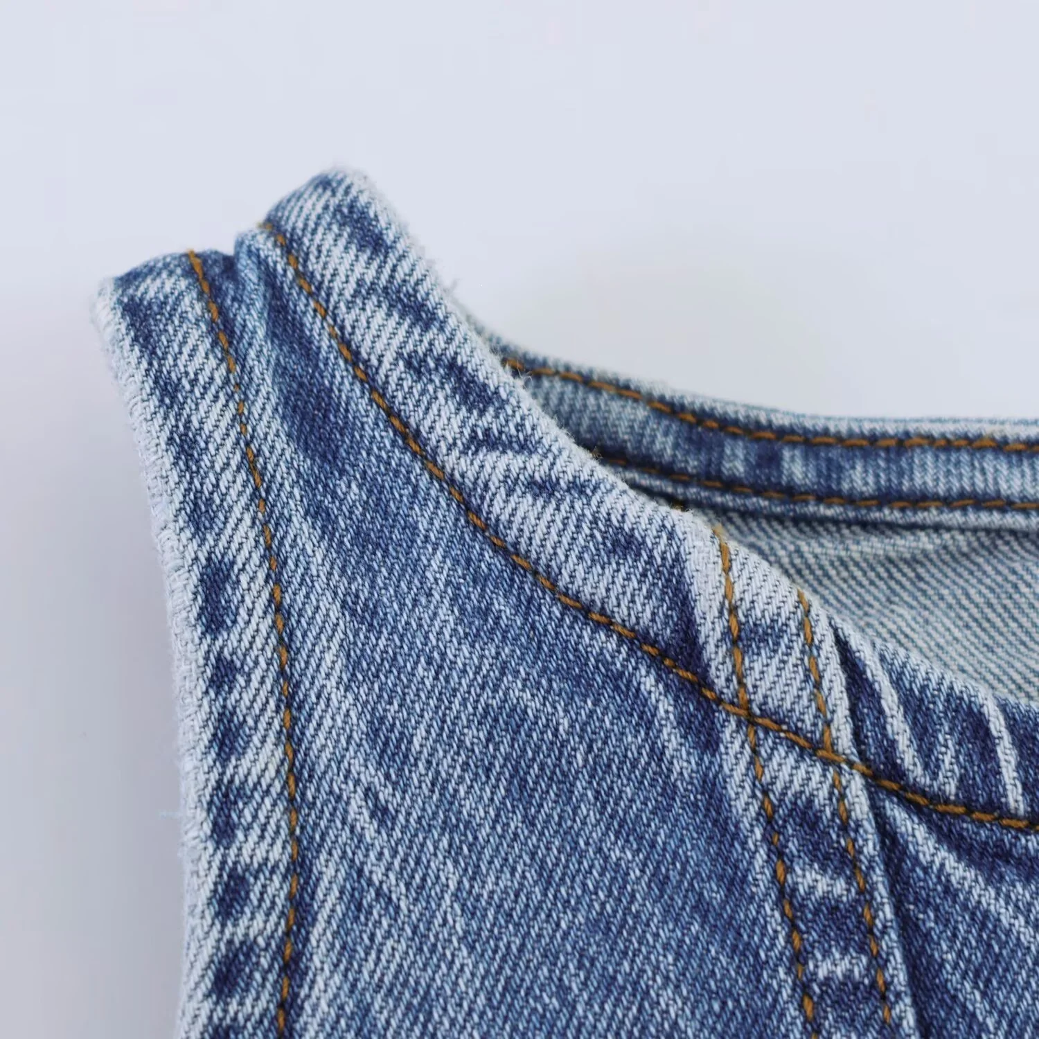 Damen Jeanskleid mit Rundhalsausschnitt und durchgehendem Knopfverschluss R&B - Image 4
