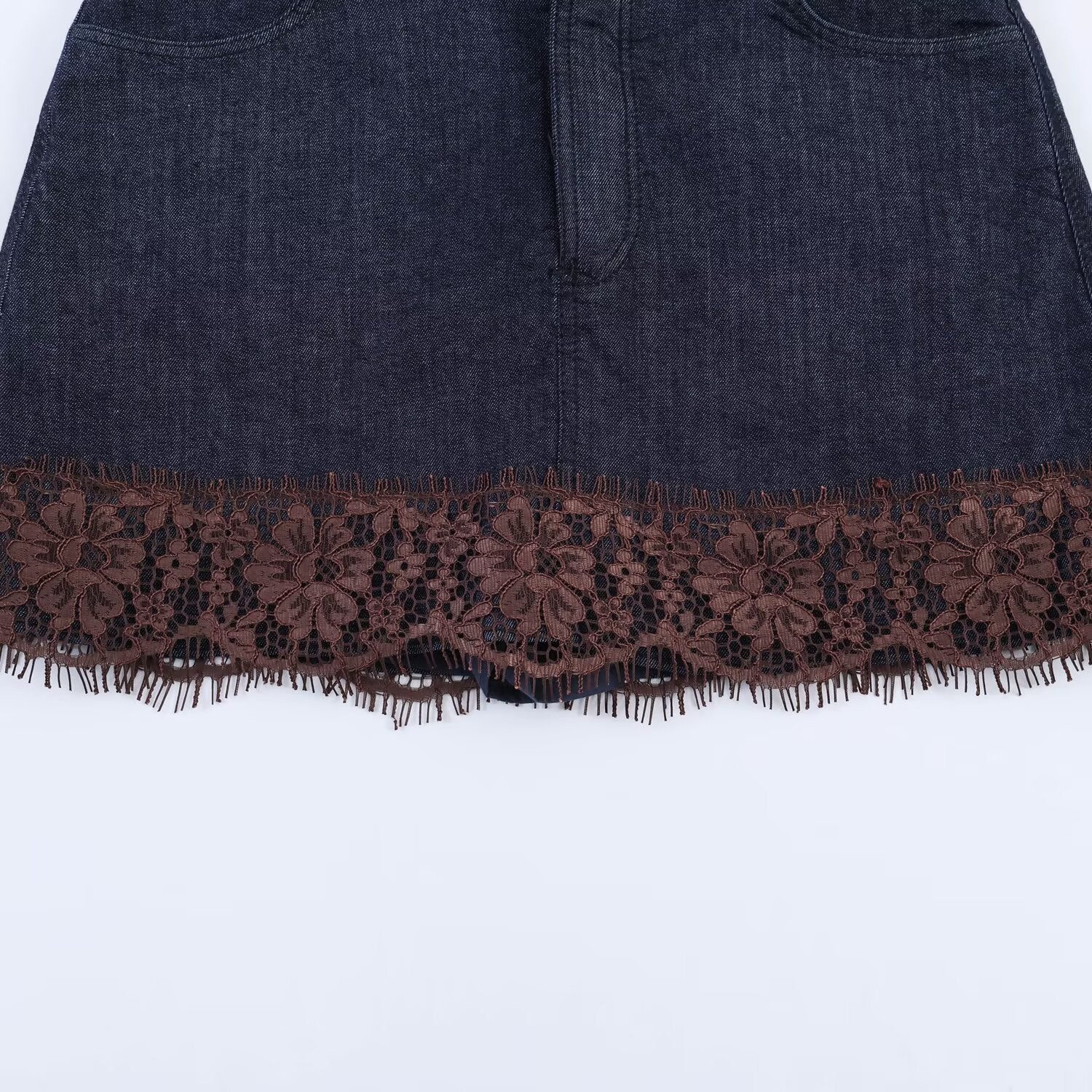Damen Jeansrock mit eleganter Spitze und Knopfdetails R&B - Image 4