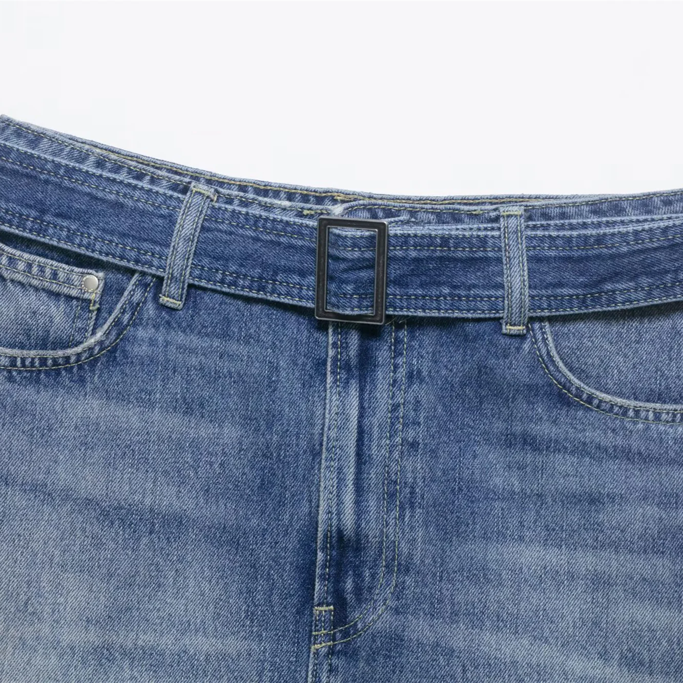 Damen Jeansrock mit verstellbarem Gürtel und klassischen Taschen R&B - Image 3