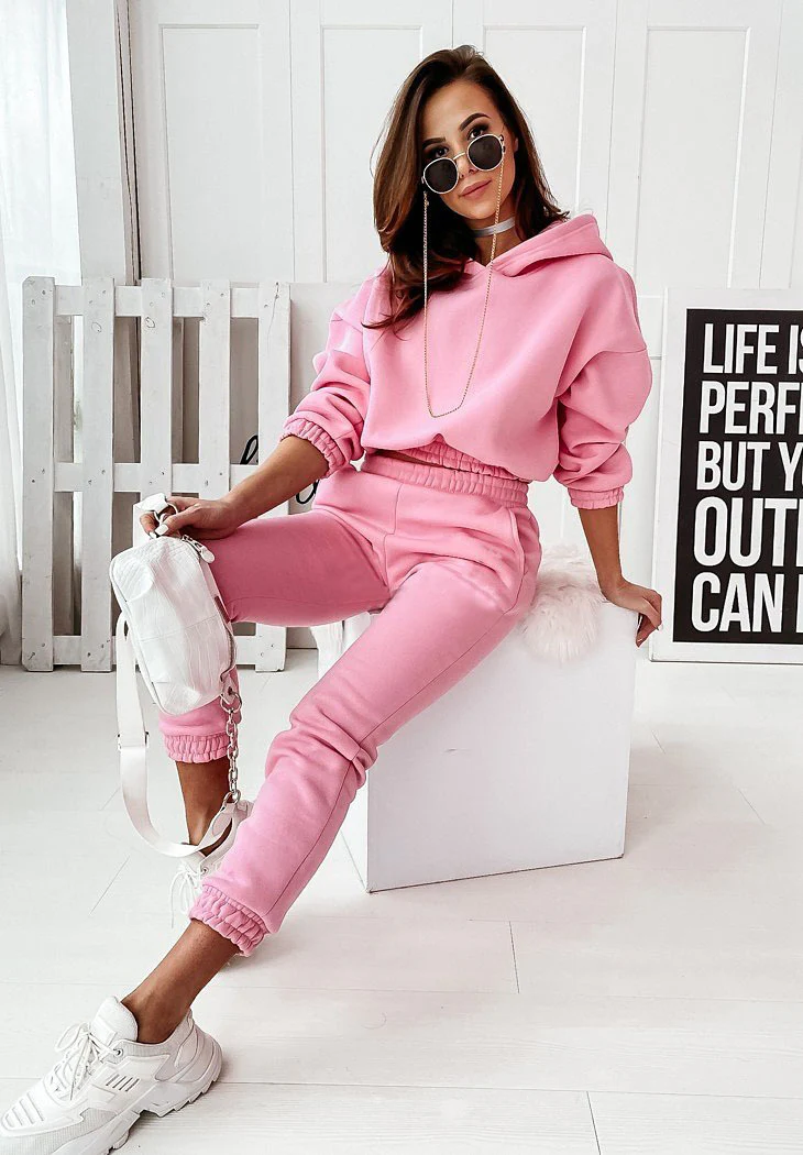 Damen Jogginganzug mit modernem Schnitt und lässigem Hoodie-Stil R&B - Image 8