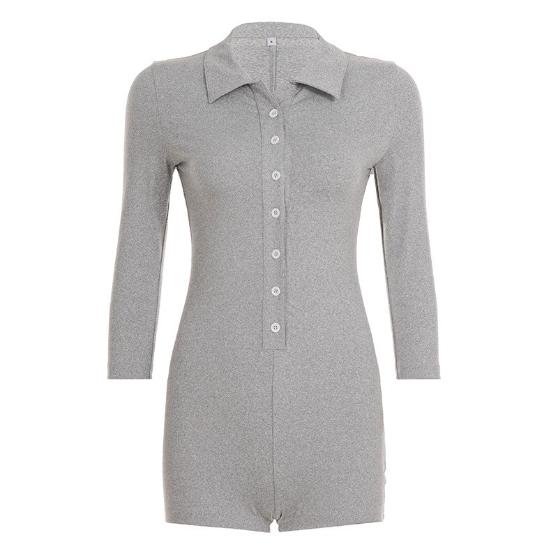 Damen Jumpsuit mit elegantem Kragen und modischen Knopfdetails R&B - Image 6