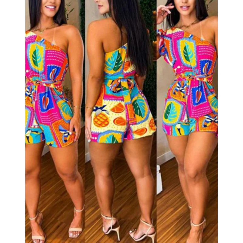 Damen Jumpsuit mit Rüschen und lebhaftem Muster R&B - Image 3