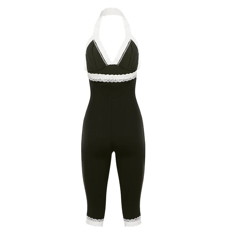 Damen Jumpsuit mit Spitzenakzenten und figurformendem Schnitt Heidi-Mode - Image 7