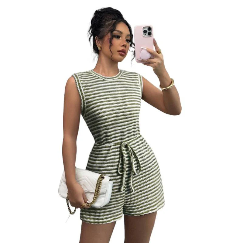Damen Jumpsuit mit Streifenmuster und breiten Trägern R&B - Image 4
