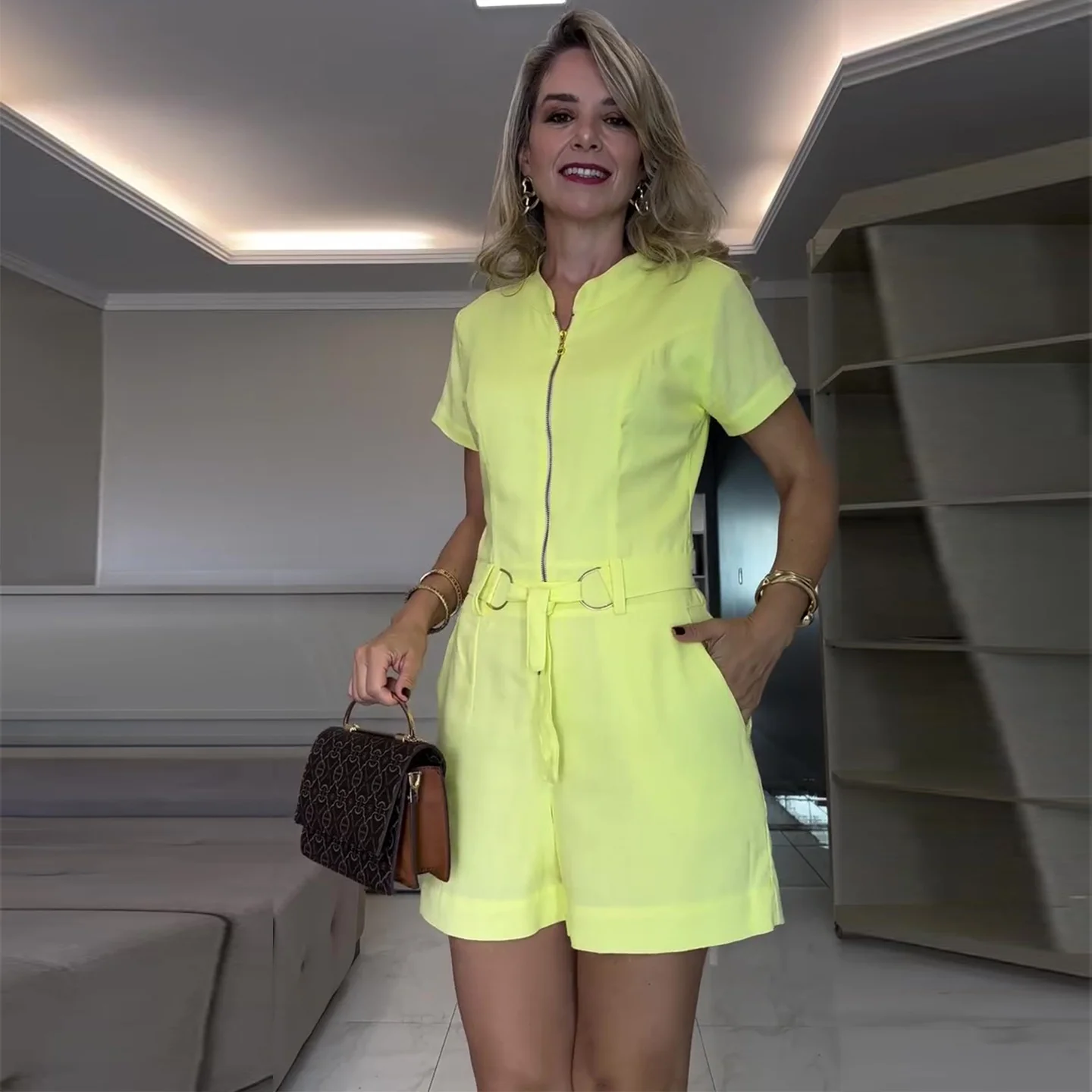 Damen Jumpsuit mit taillierendem Schnitt und elegantem Reißverschluss R&B - Image 2