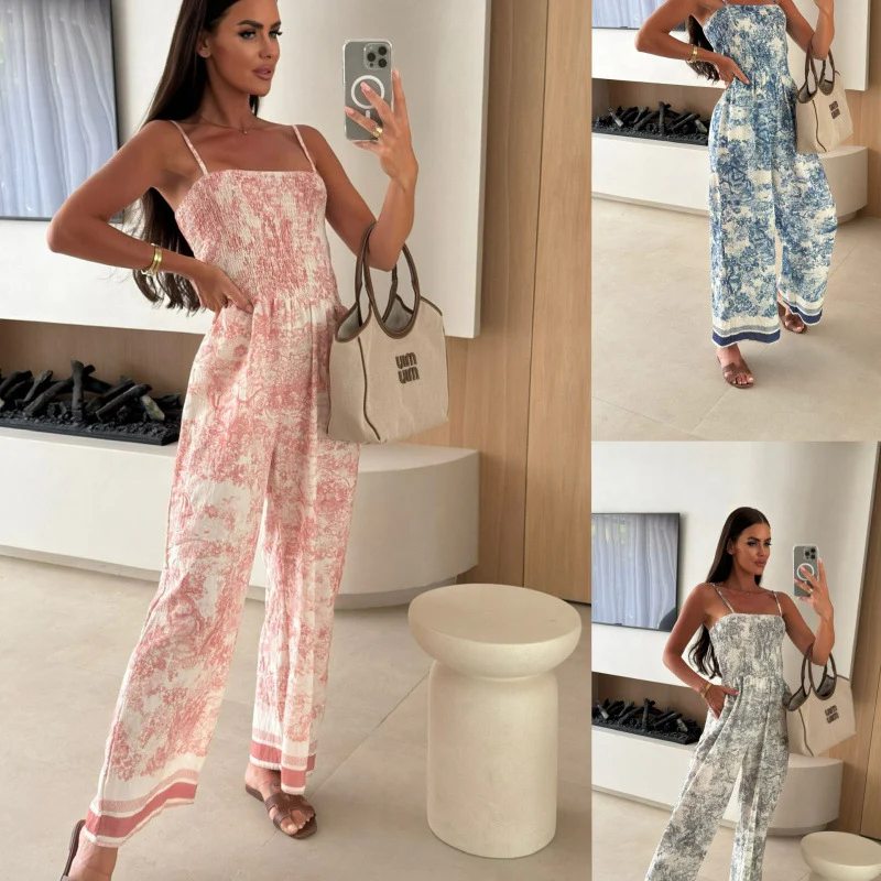 Damen Jumpsuit mit verspieltem Blumendesign und luftiger Passform R&B