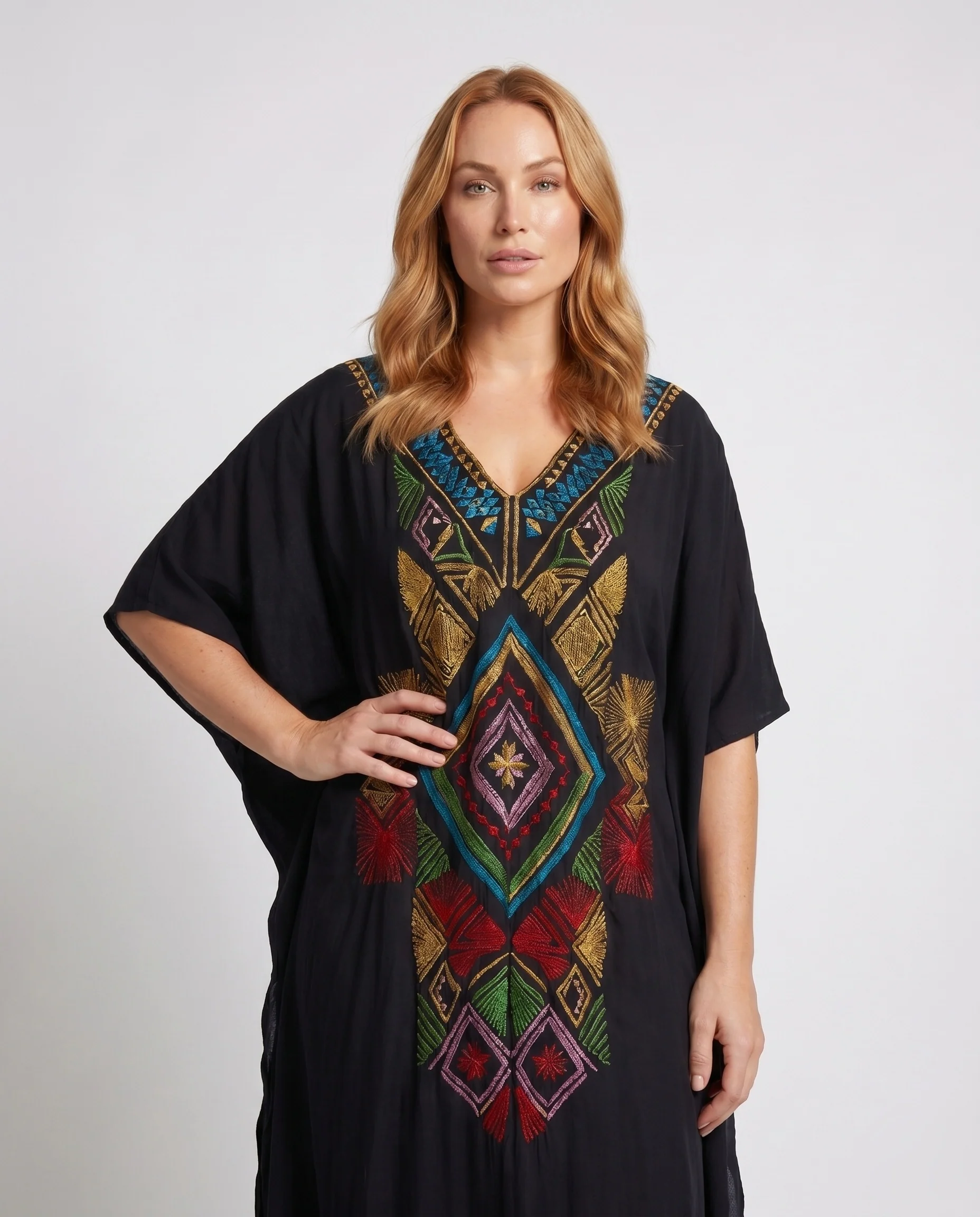 Damen Kaftan mit auffälliger geometrischer Stickerei R&B - Image 2
