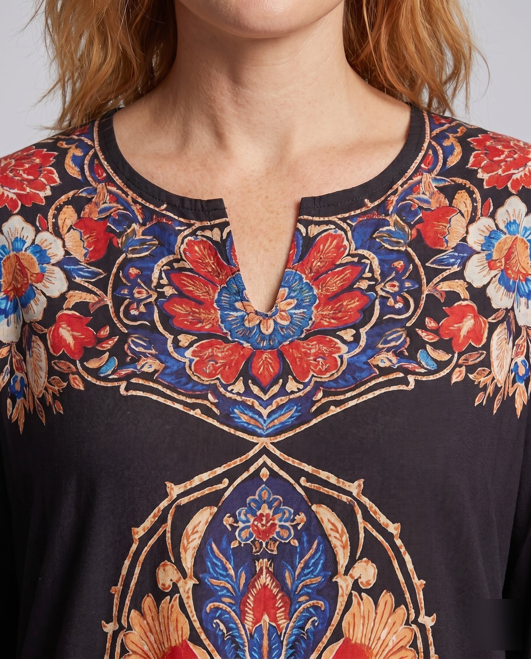Damen Kaftan mit aufwendiger floralem Bestickung R&B - Image 3