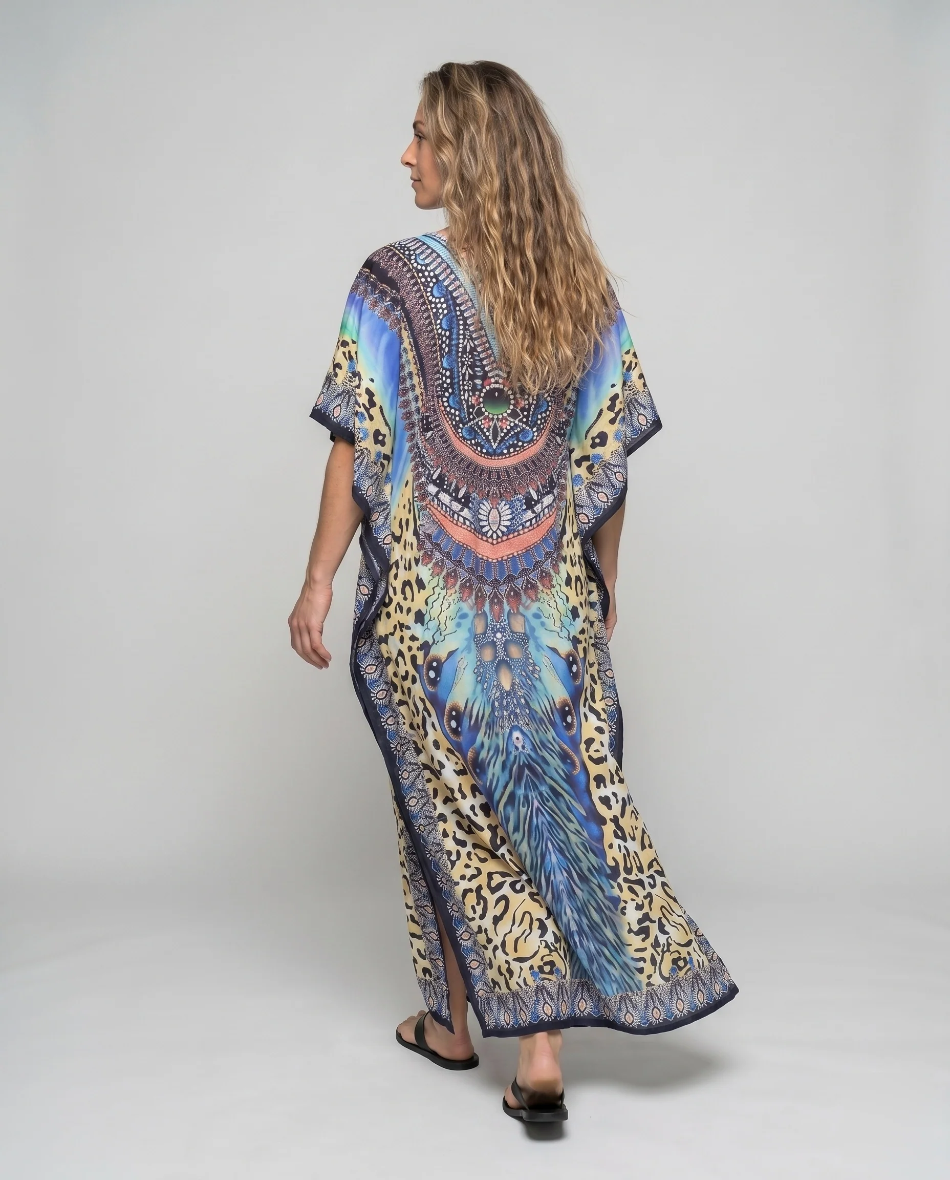Damen Kaftan mit exotischem Tierdruck und auffälliger Stickerei R&B - Image 4