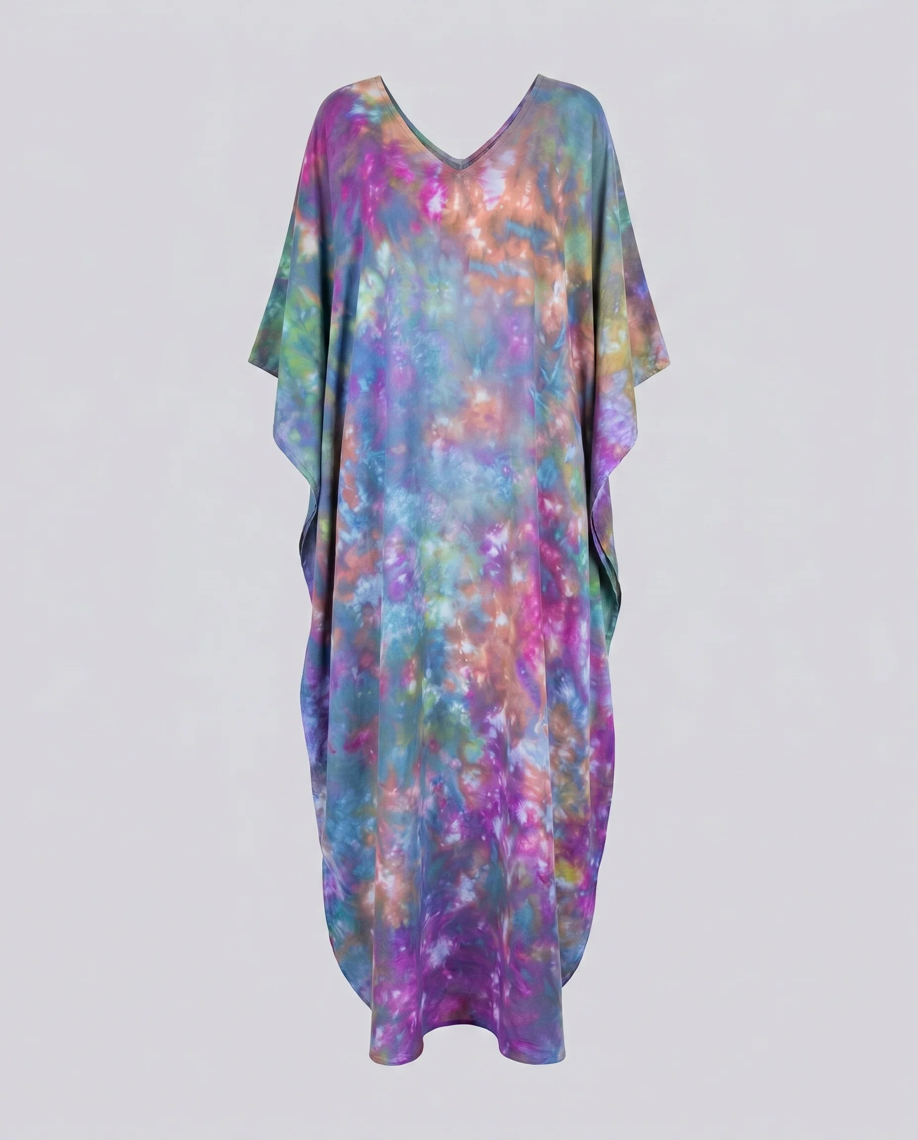 Damen Kaftan mit fließendem Schnitt und buntem Wasserfarben-Design R&B - Image 5