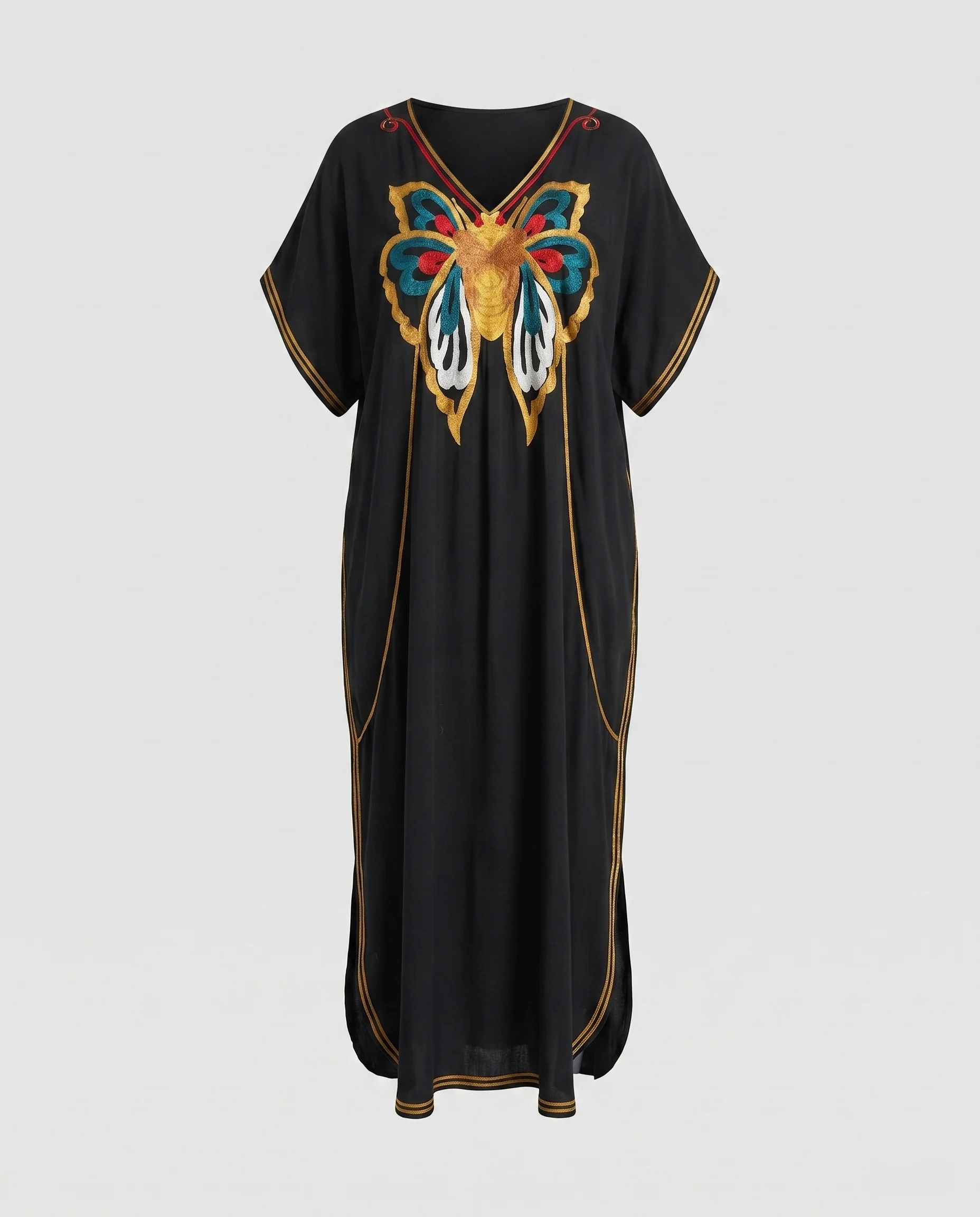 Damen Kaftan mit kunstvollem Schmetterlingsdesign und fließendem Schnitt R&B - Image 5
