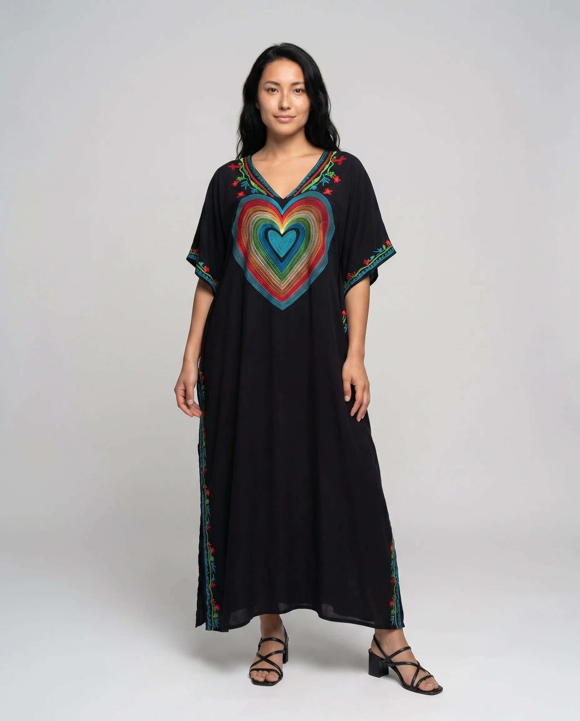 Damen Kaftan mit kunstvoller Bestickung und fließendem Schnitt R&B