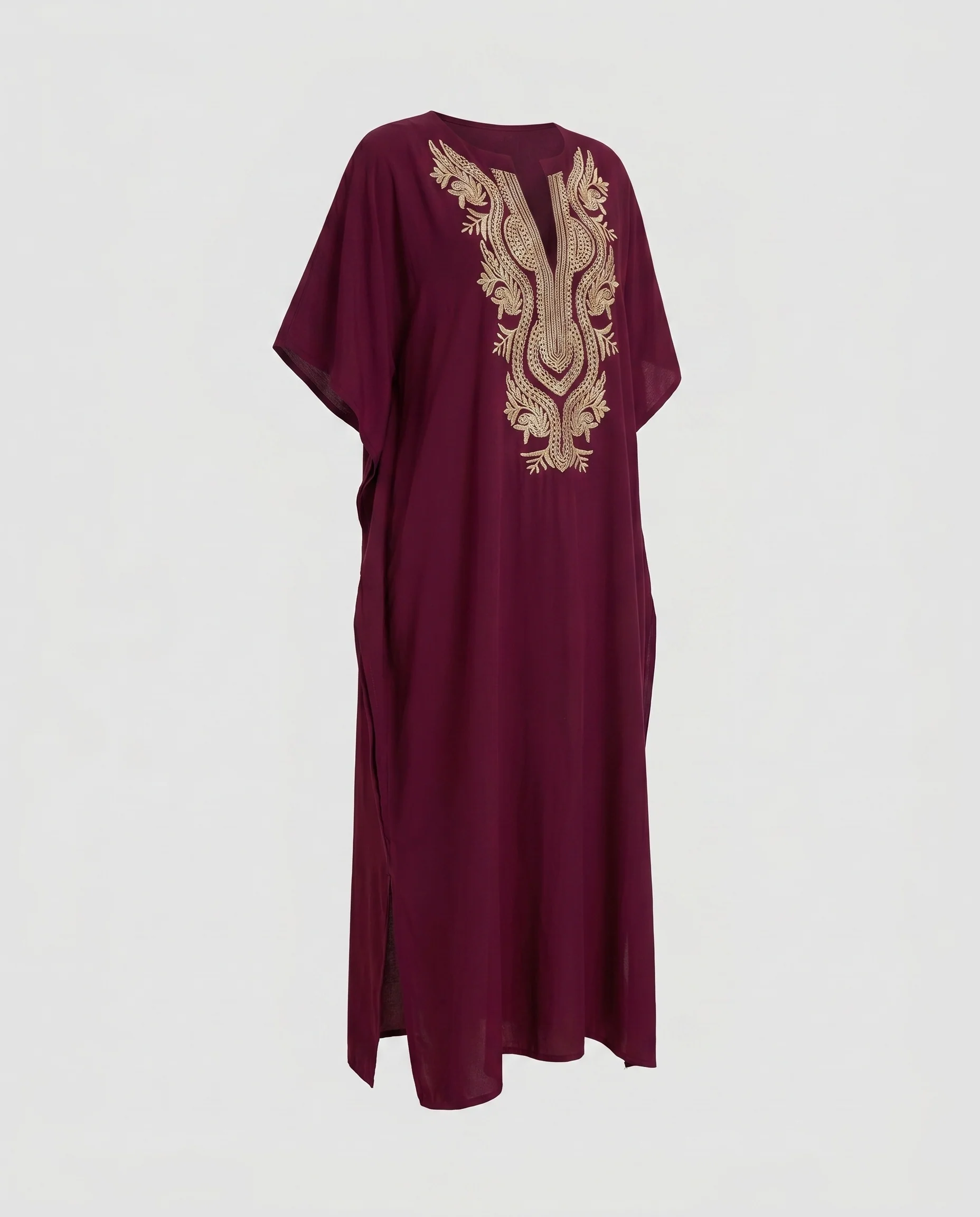 Damen Kaftan mit kunstvoller Bestickung und schickem V-Ausschnitt R&B - Image 5