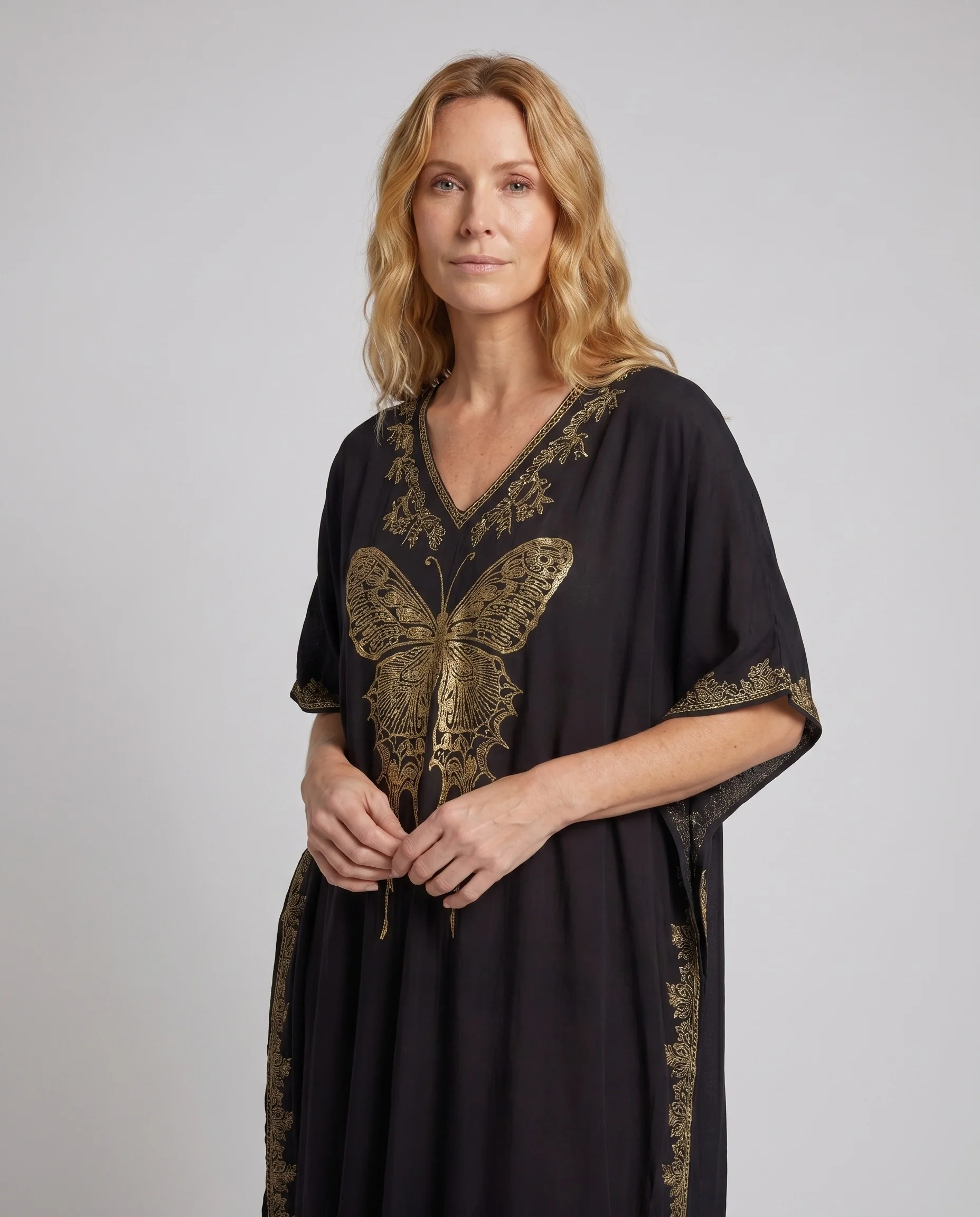 Damen Kaftan mit raffinierten Bestickungen und weiten Ärmeln R&B - Image 2