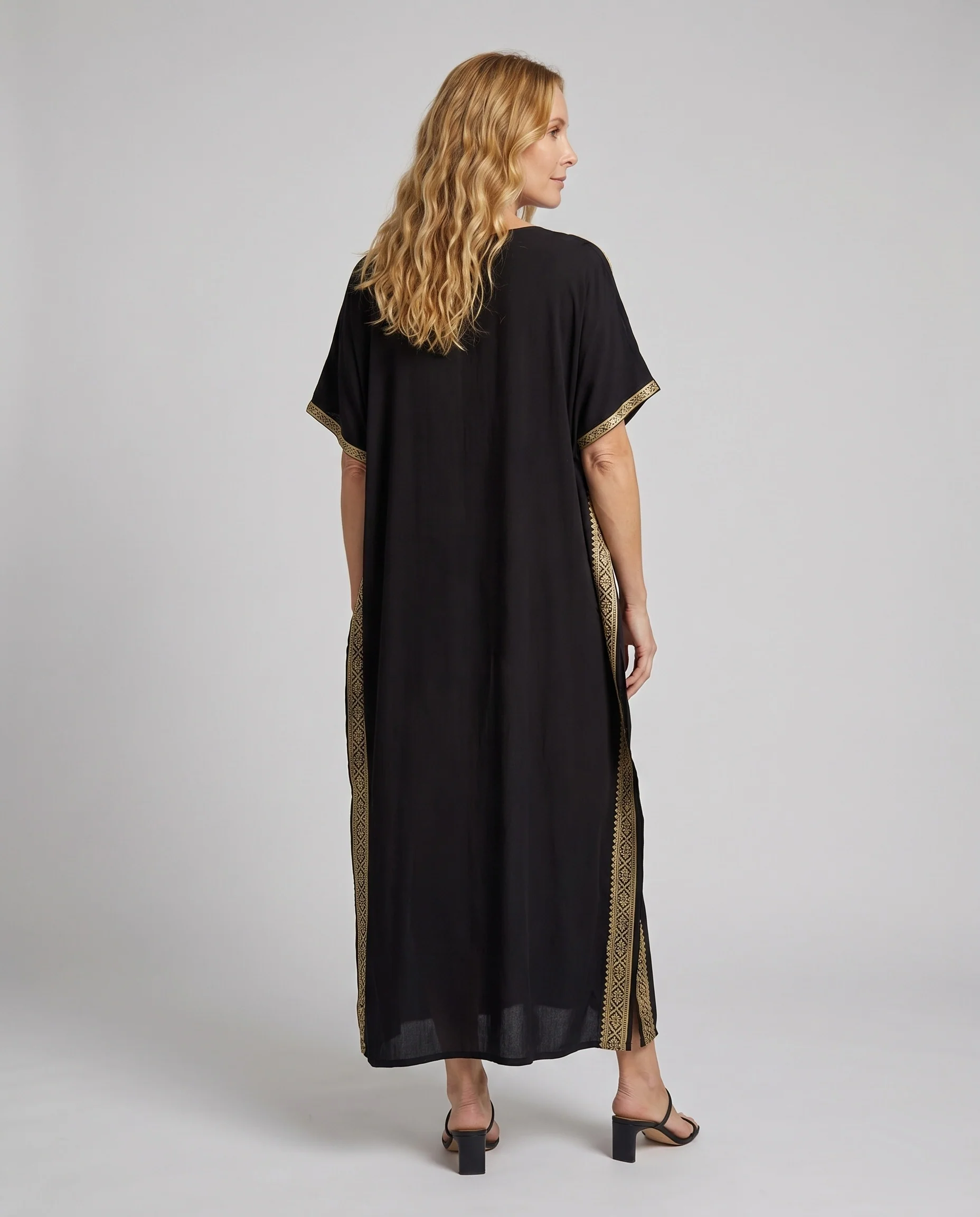 Damen Kaftan mit raffinierten Bestickungen und weiten Ärmeln R&B - Image 4