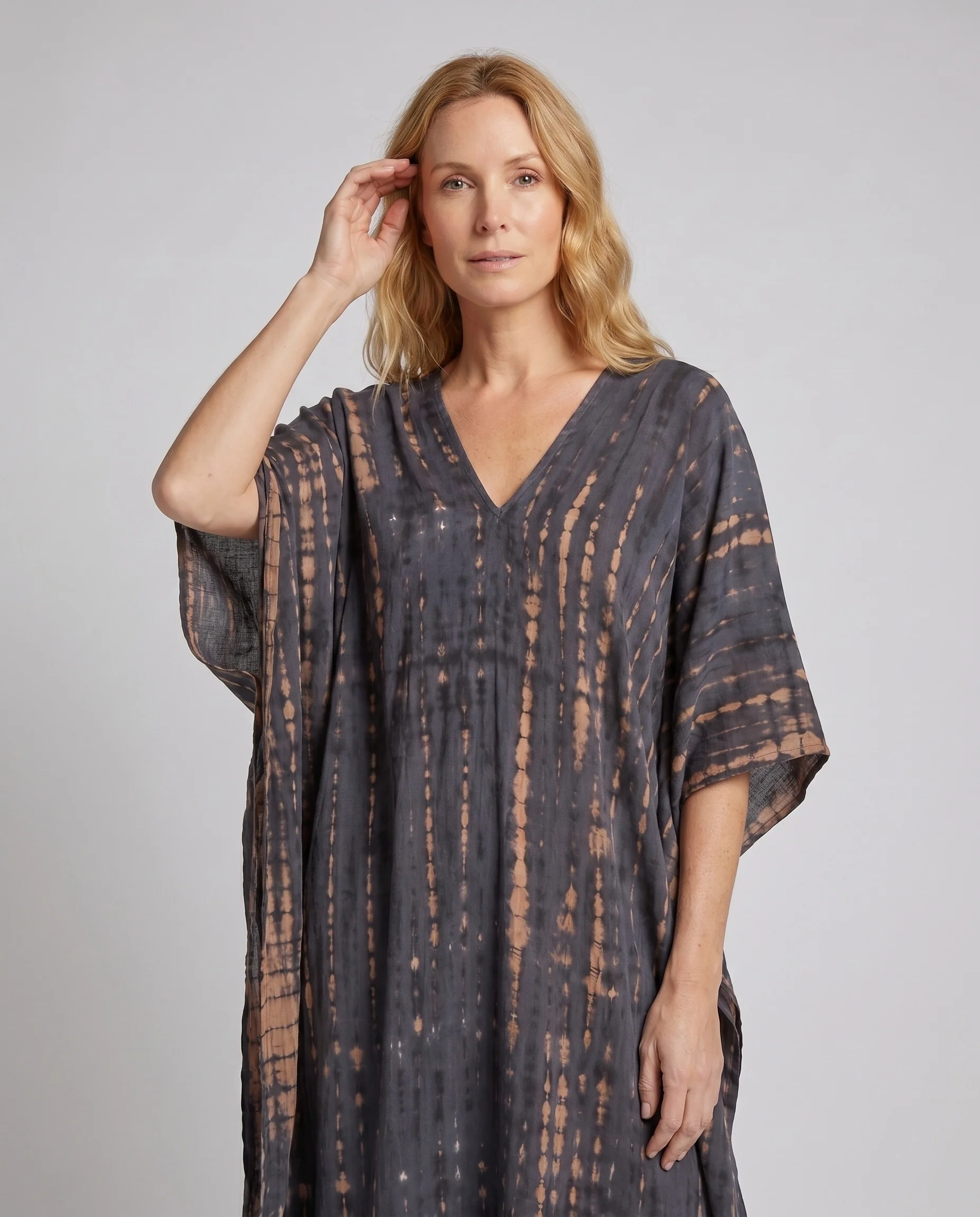 Damen Kaftan mit V-Ausschnitt und lockerer Passform R&B - Image 2