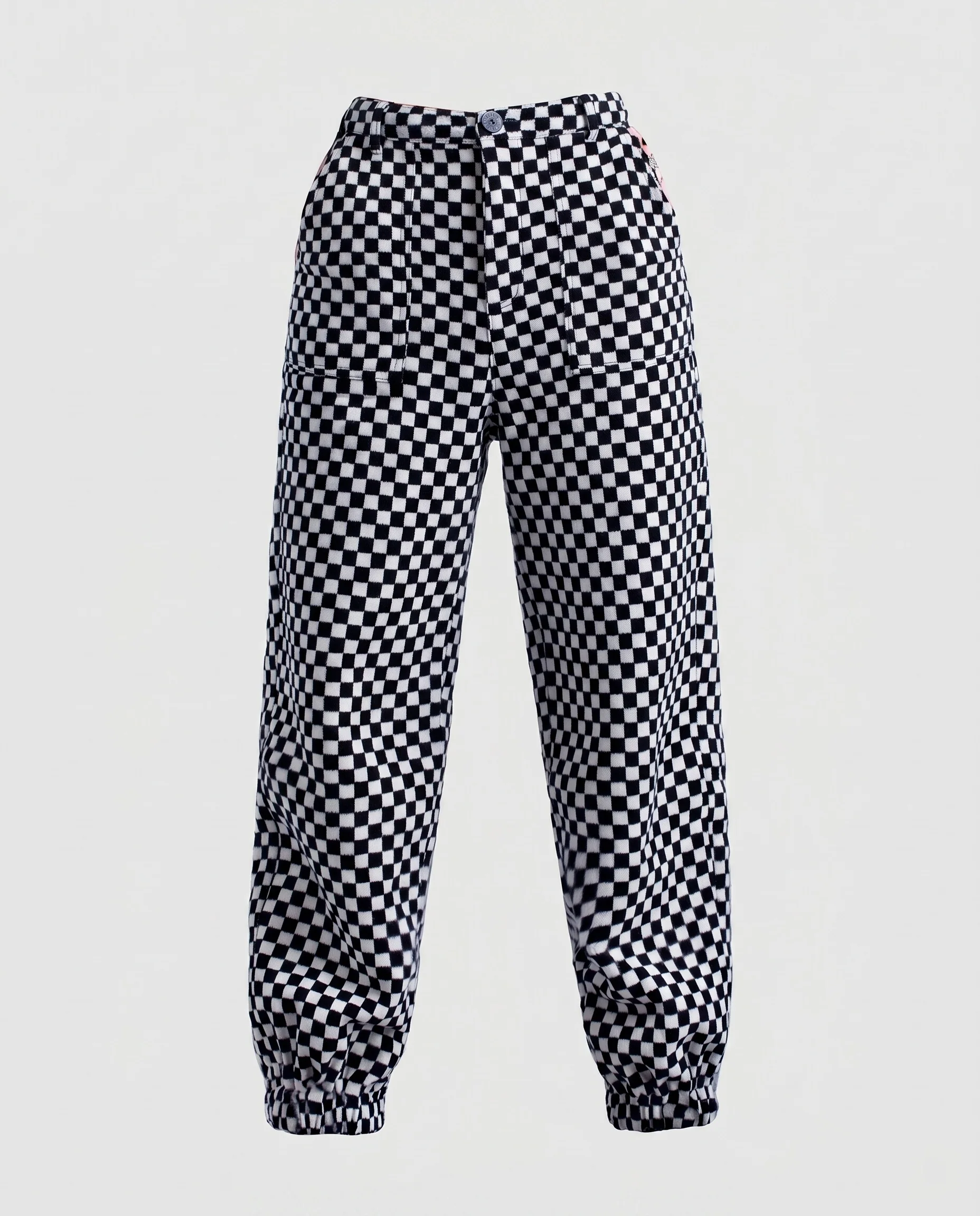 Damen Karottenhose mit Schachbrett-Muster und elastischem Bund R&B - Image 5