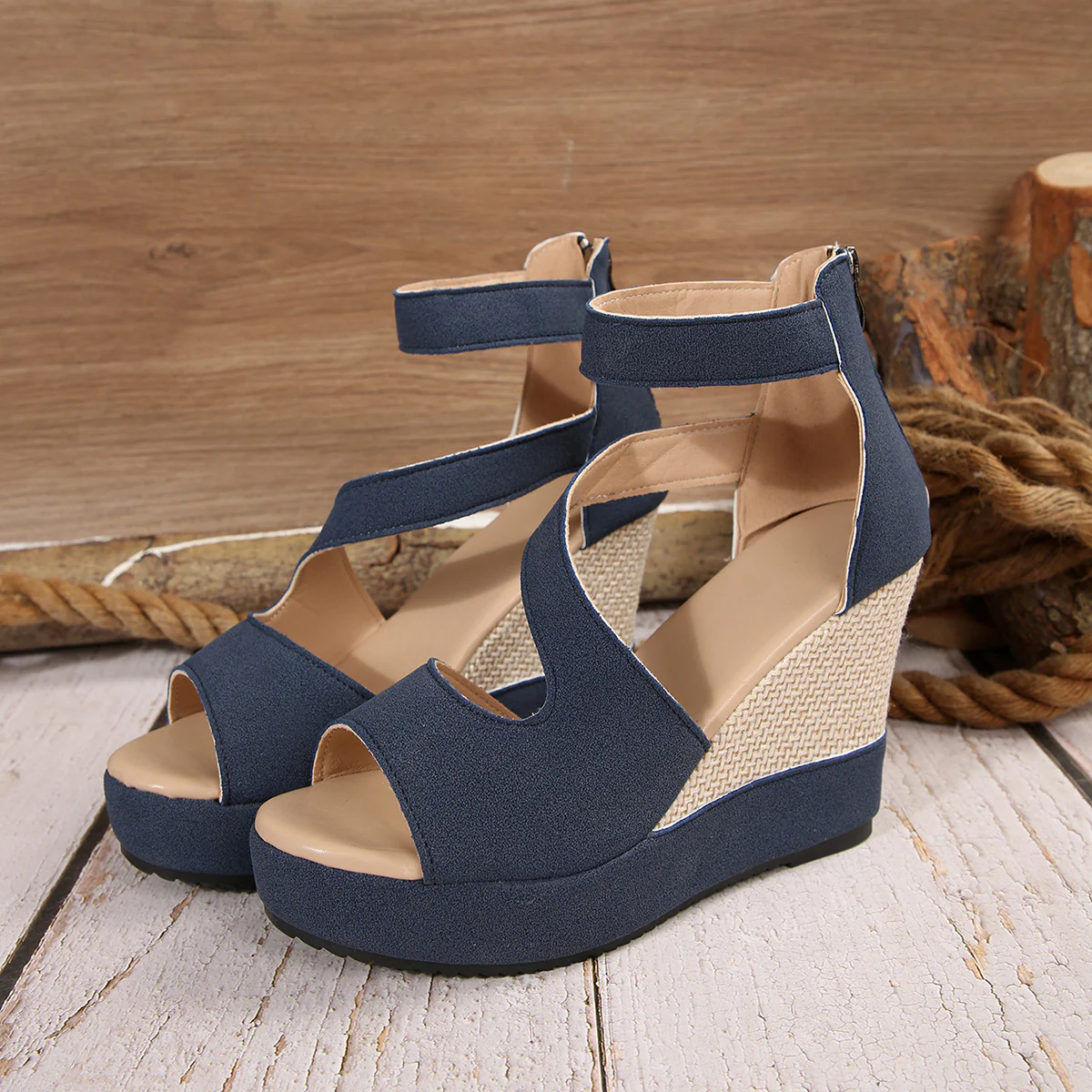 Damen Keil-Sandalen mit atmungsaktiven Riemen und rutschfester Sohle R&B - Image 10