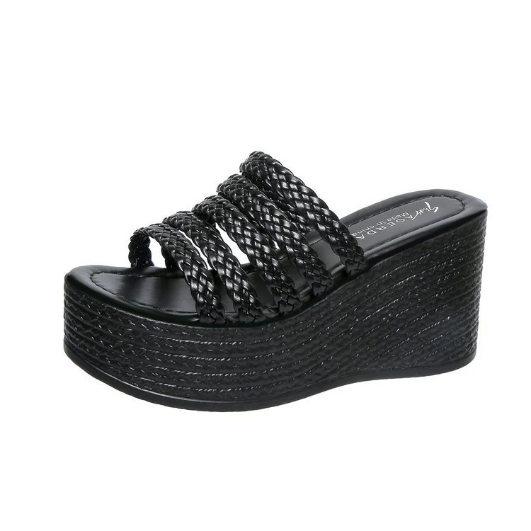 Damen Keil-Sandaletten mit geflochtenem Riemen-Design R&B - Image 7