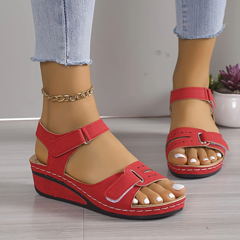 Damen Keilsandalen mit verstellbaren Riemen und anatomischem Fußbett R&B - Image 9
