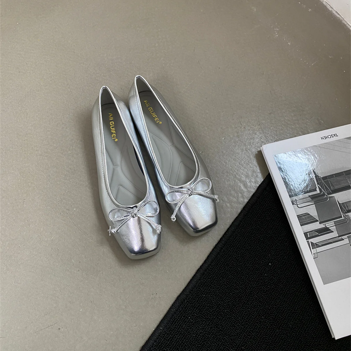 Damen klassisch geschnittene Ballerinas mit zierlichem Schleifenakzent und komfortabler Fußbettung R&B - Image 6