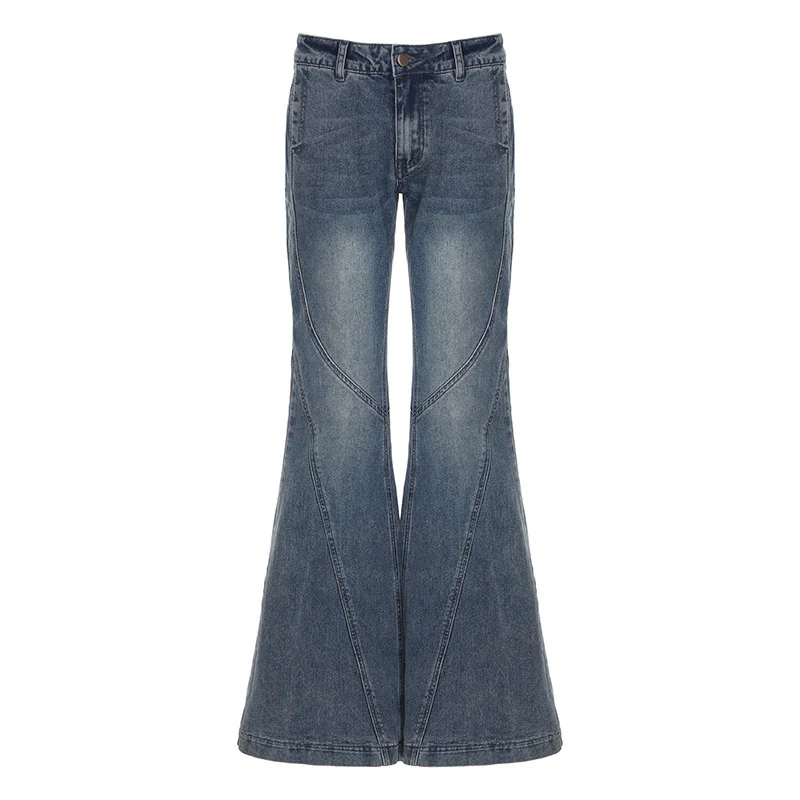 Damen klassische Flared Jeans mit hoher Taille und ausgefranstem Saum Heidi-Mode - Image 7