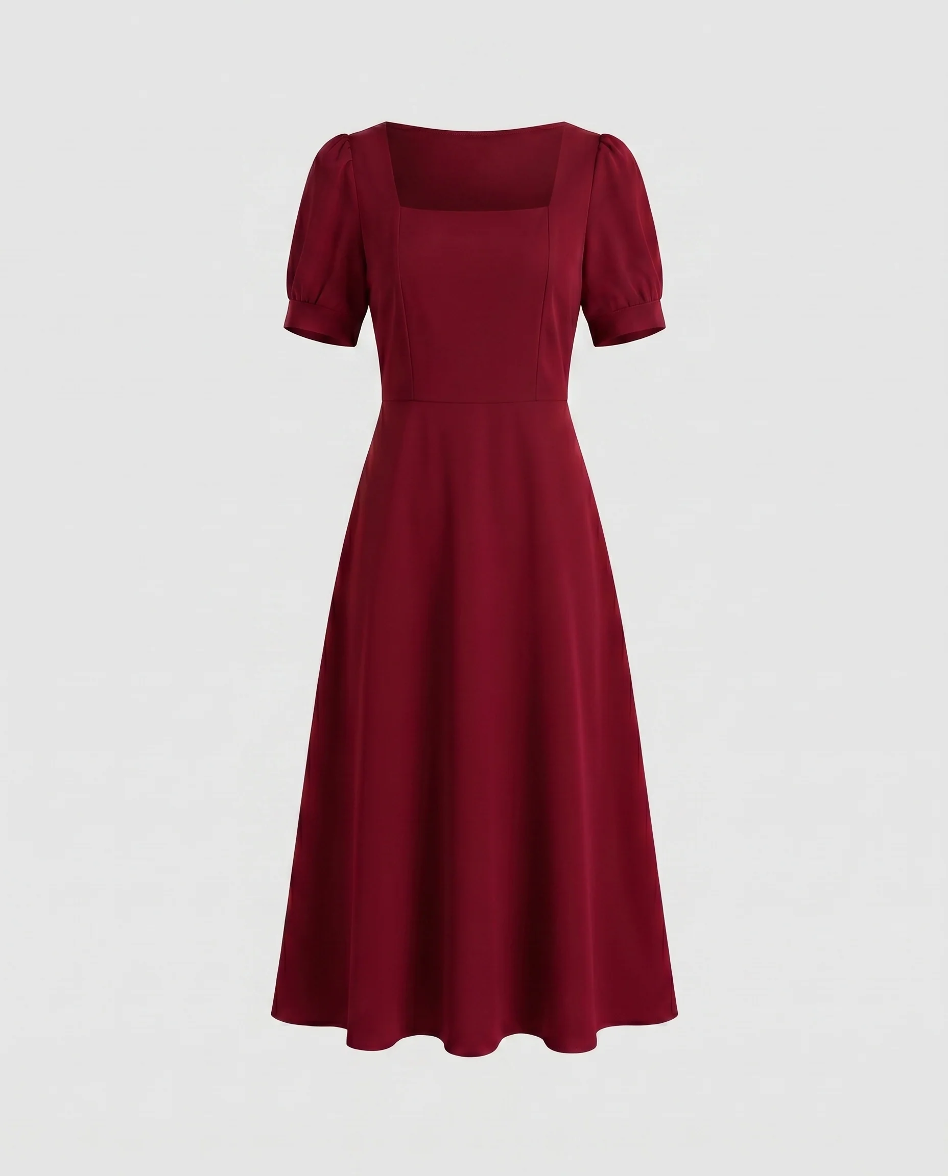 Damen Kleid mit quadratischem Ausschnitt und Puffärmeln R&B - Image 6